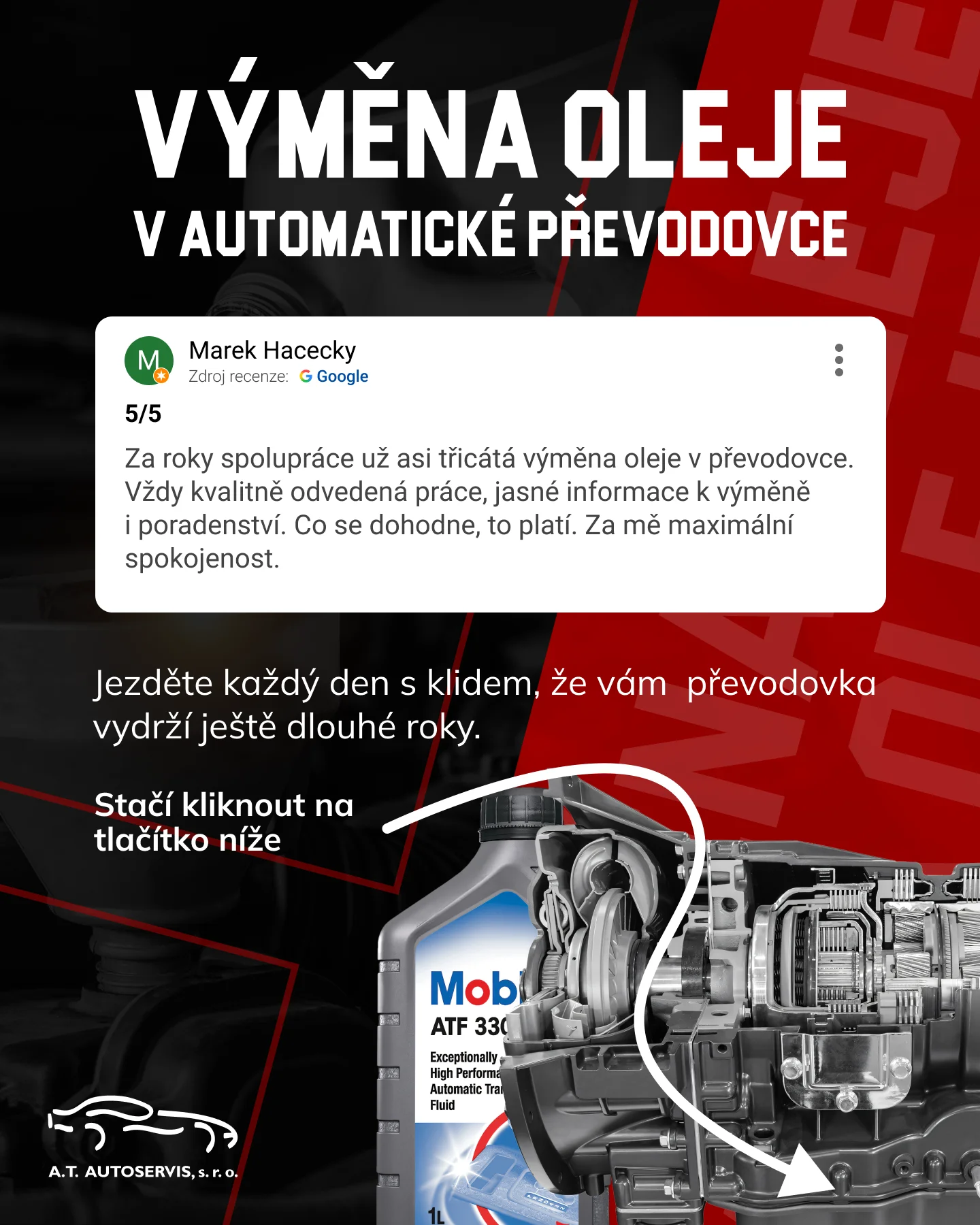 PPC vizuál AT Autoservis se zákaznickou recenzí