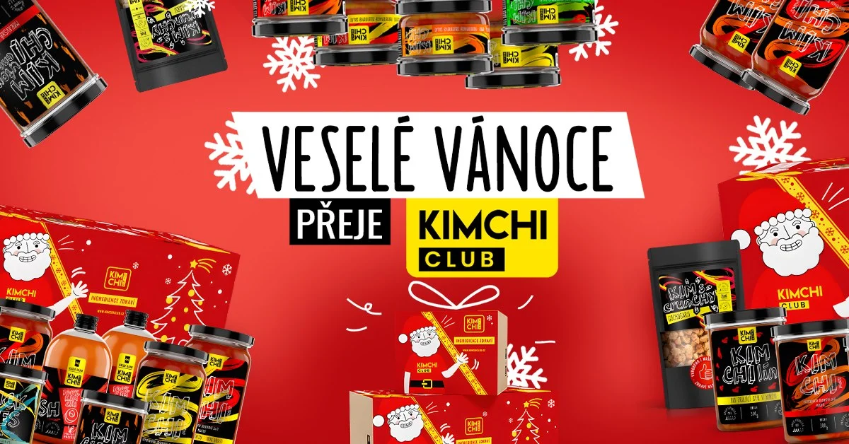 Široký banner vánoční kampaně Kimchi