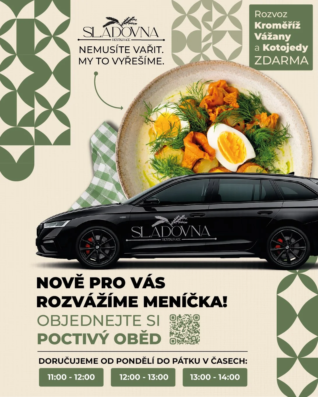 Grafika rozvozu Restaurace Sladovna
