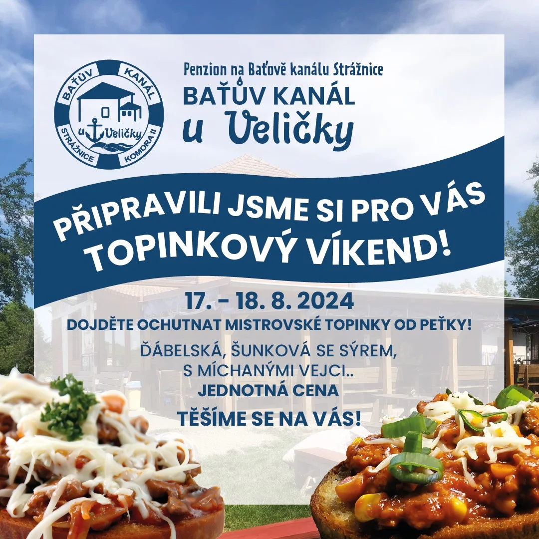 Grafika k topinkovému víkendu U Veličky